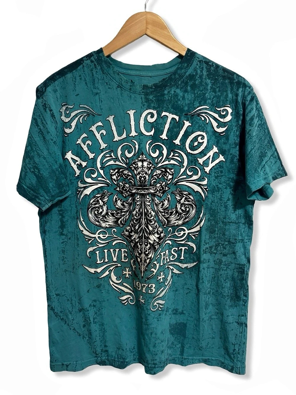 Y2K Affliction Live Fast 1973 Graphic Tee